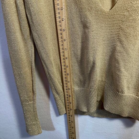 VTG Esprit V Neck Metallic Knit Sweater SZ M Y2K Fairy Grunge Glitter Pullover - Picture 8 of 9